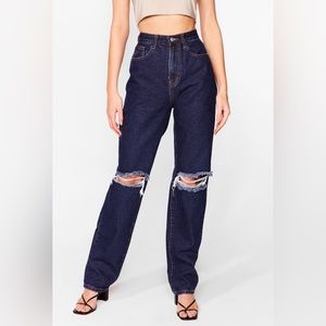 Nasty Gal Dark Wash Straight Leg Jeans